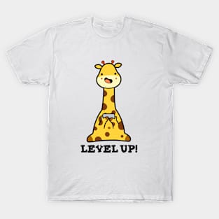 Level Up Cute Giraffe Pun T-Shirt